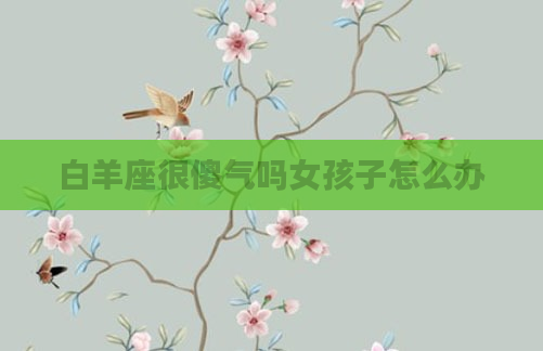 白羊座很傻气吗女孩子怎么办