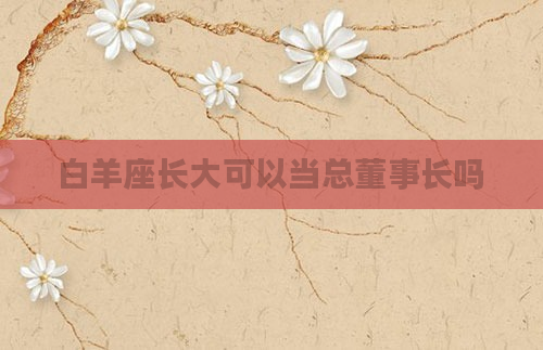 白羊座长大可以当总董事长吗