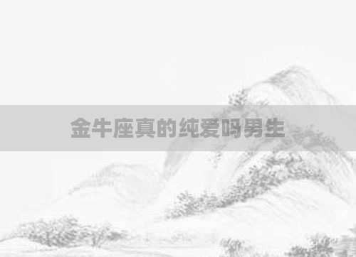 金牛座真的纯爱吗男生