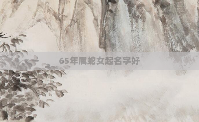 65年属蛇女起名字好