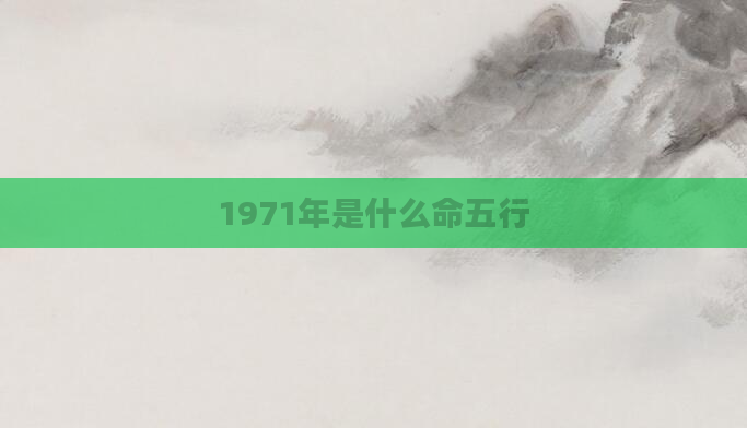 1971年是什么命五行