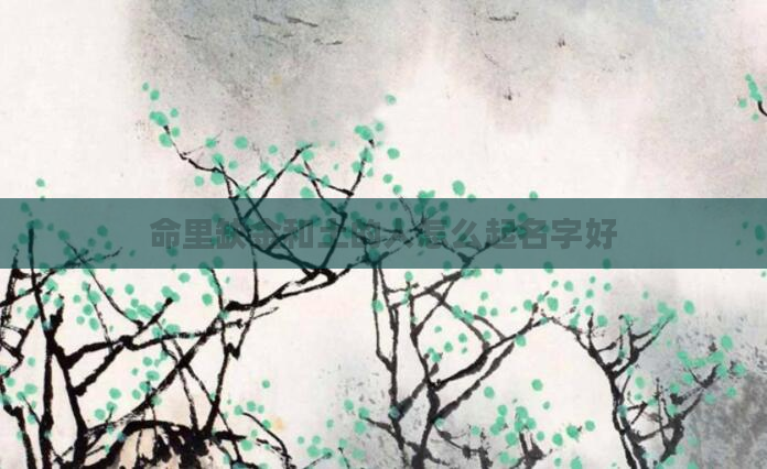 命里缺金和土的人怎么起名字好