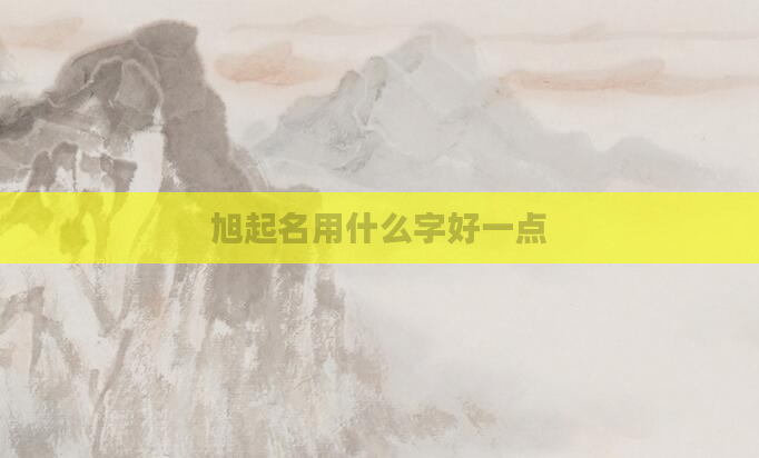 旭起名用什么字好一点