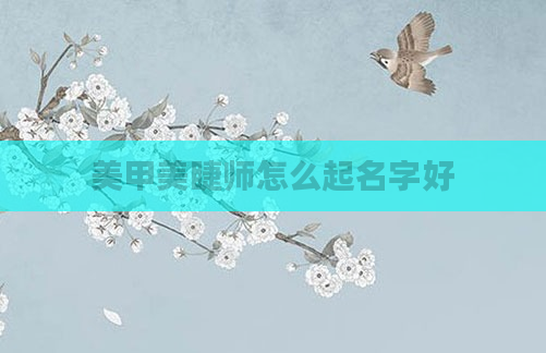 美甲美睫师怎么起名字好