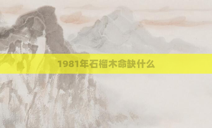 1981年石榴木命缺什么