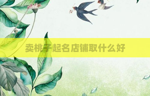 卖桃子起名店铺取什么好