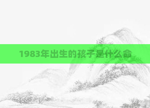 1983年出生的孩子是什么命