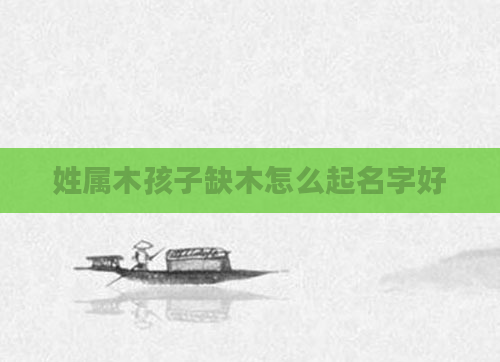 姓属木孩子缺木怎么起名字好