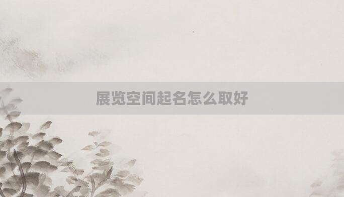 展览空间起名怎么取好