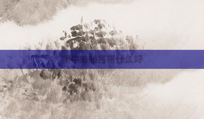 属牛的起名带什么好