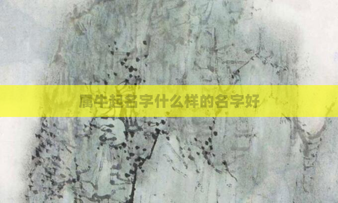 属牛起名字什么样的名字好