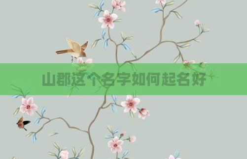 山郡这个名字如何起名好