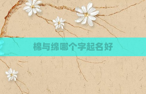 棉与绵哪个字起名好