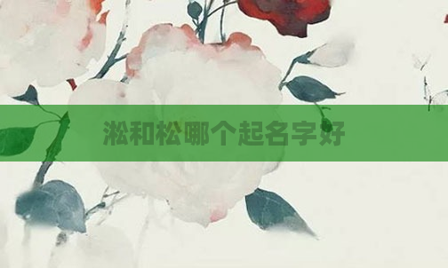 淞和松哪个起名字好