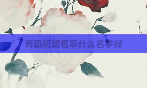 舞蹈班起名取什么名字好