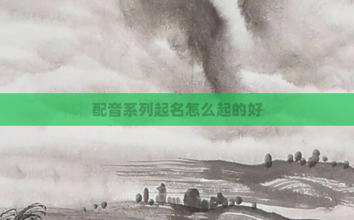 配音系列起名怎么起的好