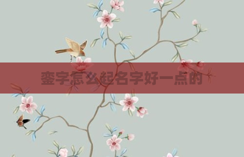 銮字怎么起名字好一点的