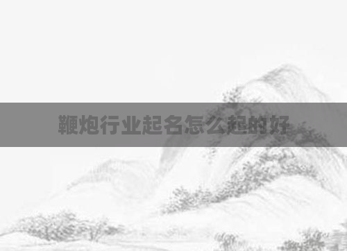 鞭炮行业起名怎么起的好