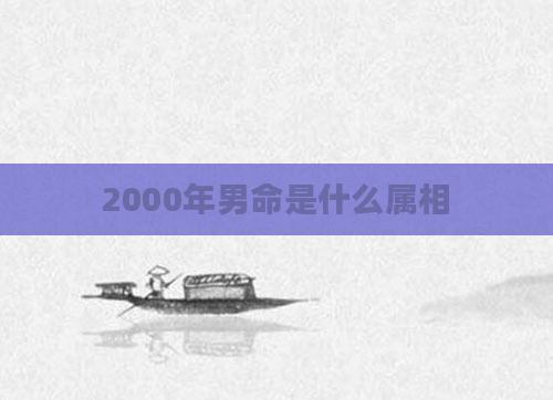 2000年男命是什么属相