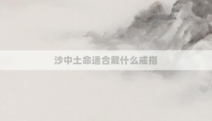 沙中土命适合戴什么戒指