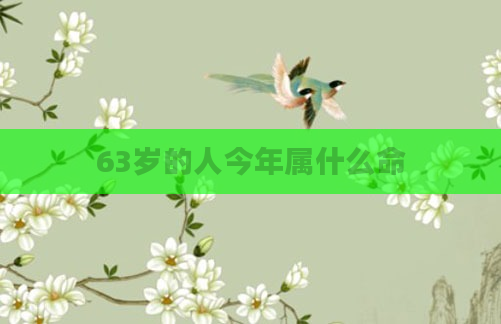 63岁的人今年属什么命