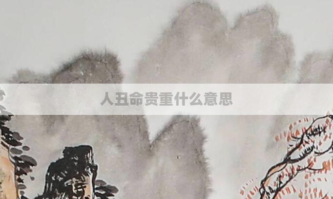 人丑命贵重什么意思