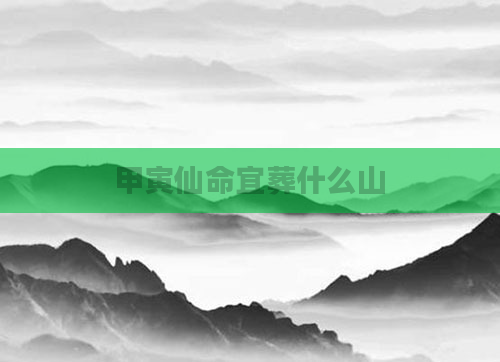 甲寅仙命宜葬什么山