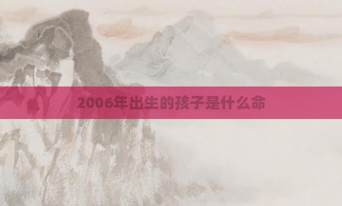 2006年出生的孩子是什么命