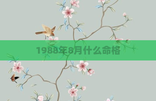 1988年8月什么命格