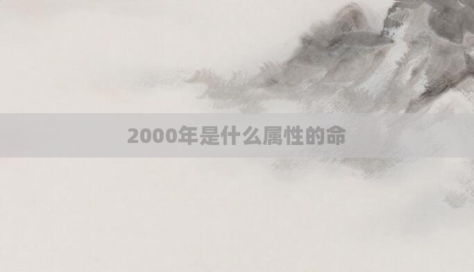 2000年是什么属性的命
