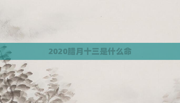 2020腊月十三是什么命