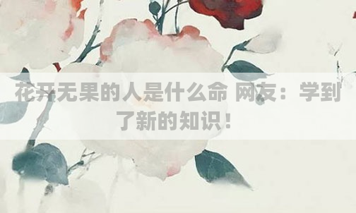 花开无果的人是什么命 网友：学到了新的知识！