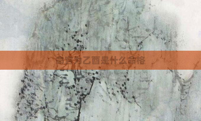 命宫为乙酉是什么命格