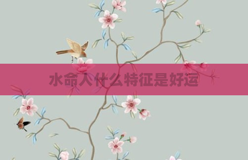水命人什么特征是好运