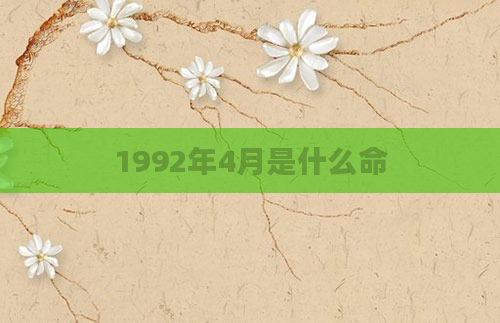1992年4月是什么命