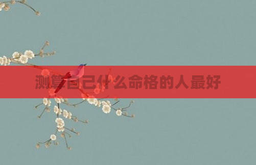 测算自己什么命格的人最好