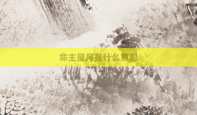 命主星月亮什么意思