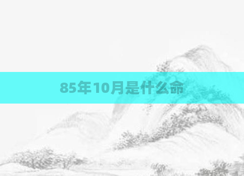85年10月是什么命