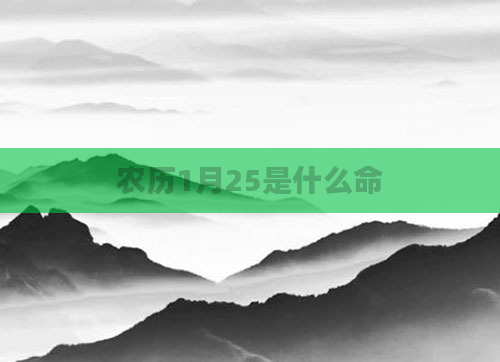 农历1月25是什么命