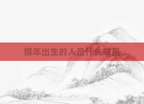 猴年出生的人是什么命星