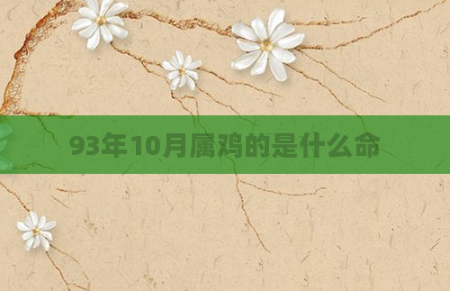 93年10月属鸡的是什么命