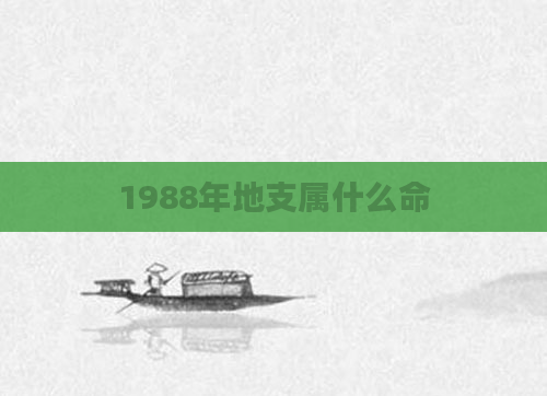1988年地支属什么命
