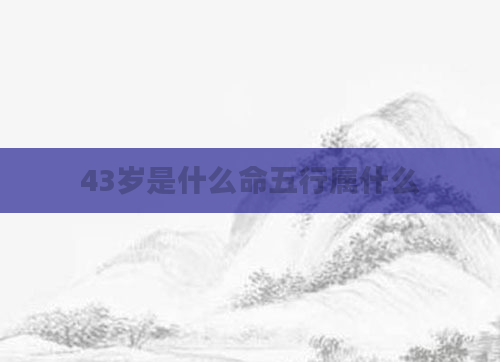 43岁是什么命五行属什么