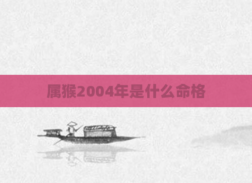 属猴2004年是什么命格