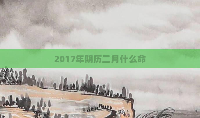 2017年阴历二月什么命