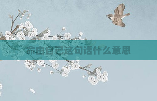 命由自己这句话什么意思