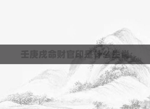 壬庚戌命财官印是什么生肖