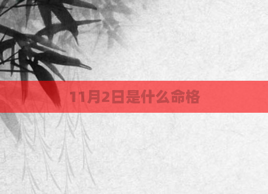 11月2日是什么命格