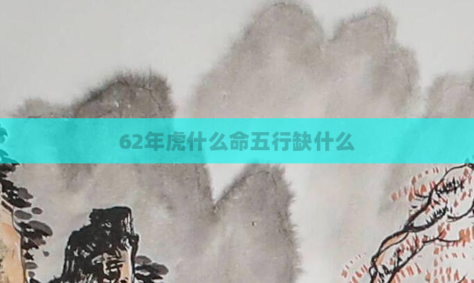 62年虎什么命五行缺什么