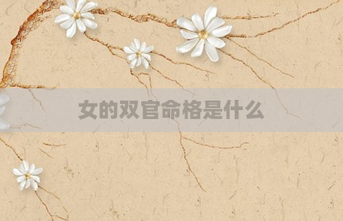 女的双官命格是什么